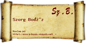 Szorg Boáz névjegykártya